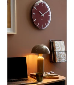 Wandklok Realista Dome - Rood - 35x35x35cm