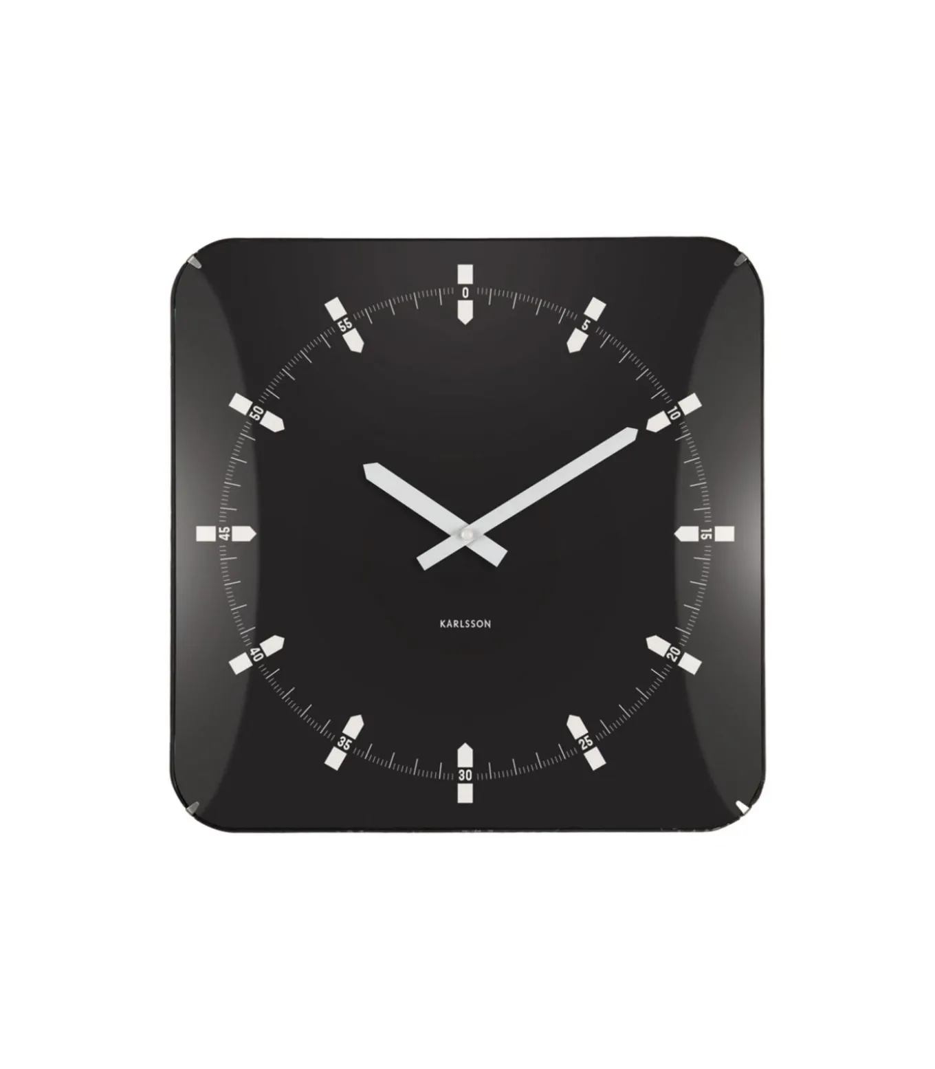 Wandklok Sucinto Dome Square - Zwart - 35x35x35cm