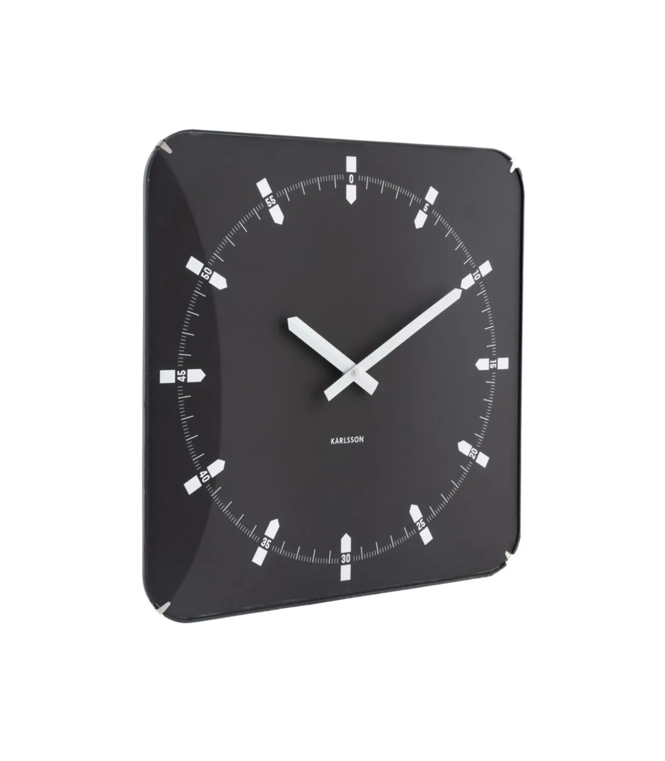 Wandklok Sucinto Dome Square - Zwart - 35x35x35cm