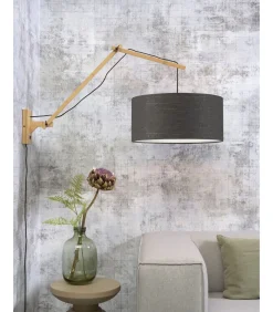Wandlamp Andes - Bamboe/Donkergrijs - 95x47x55cm