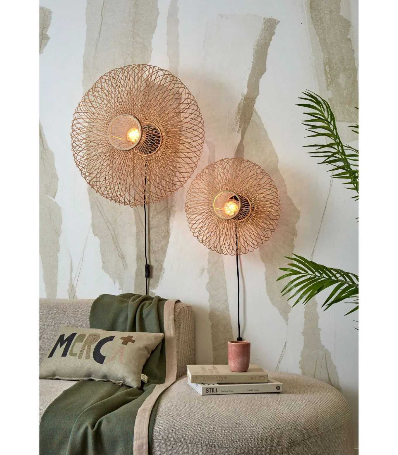 Wandlamp Cango - Bamboe - Ø40cm