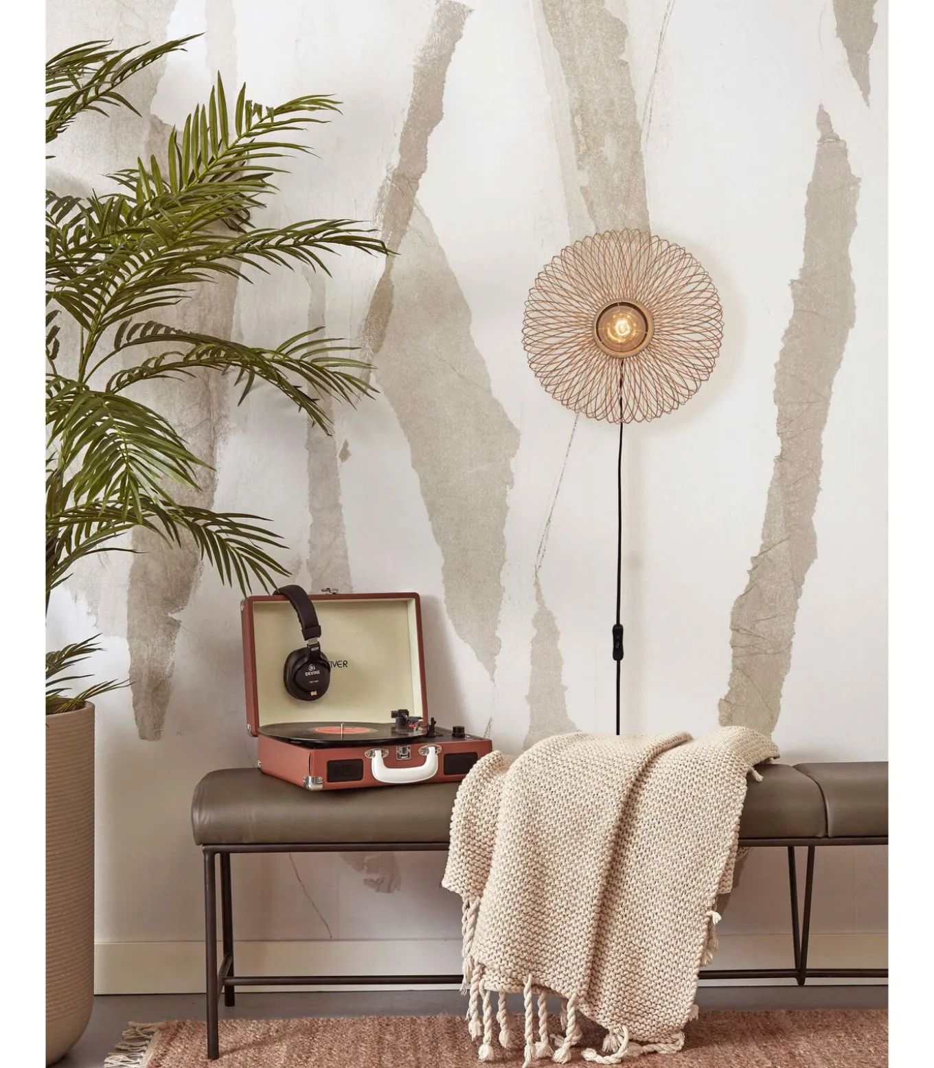 Wandlamp Cango - Bamboe - Ø40cm