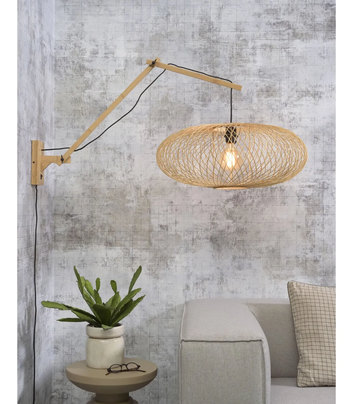 Wandlamp Cango - Bamboe - 105x60x60cm