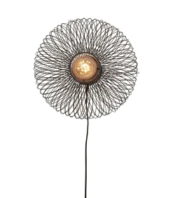 Wandlamp Cango - Bamboe Zwart - Ø40cm