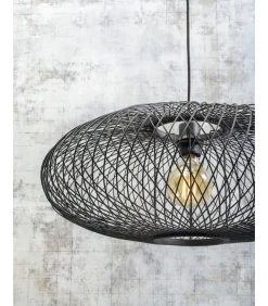 Wandlamp Cango - Bamboe/Zwart - 105x60x60cm