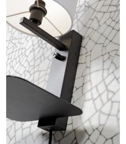 Wandlamp Florence - Wit/Zwart - 24x22x42cm