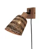 Wandlamp Java - Bamboe Naturel/Zwart - Ø15cm