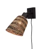 Wandlamp Java - Bamboe Zwart/Naturel - Ø15cm