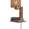 Wandlamp Java - Bamboe/Zwart - 30x22x52cm