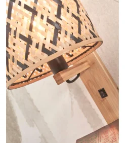 Wandlamp Java - Bamboe/Zwart - 30x22x52cm