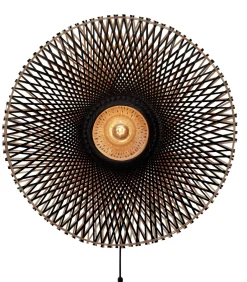 Wandlamp Kalimantan - Bamboe/Zwart - Ø87cm