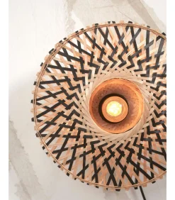Wandlamp Kalimantan - Bamboe/Zwart - Ø30cm