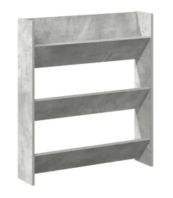 Wandschoenenkast 80x18x90 cm spaanplaat betongrijs