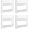 Wandschoenenkasten 4 st 60x18x60 cm bewerkt hout wit