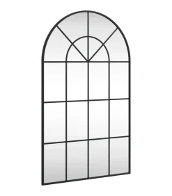 Wandspiegel boog 60x100 cm ijzer zwart