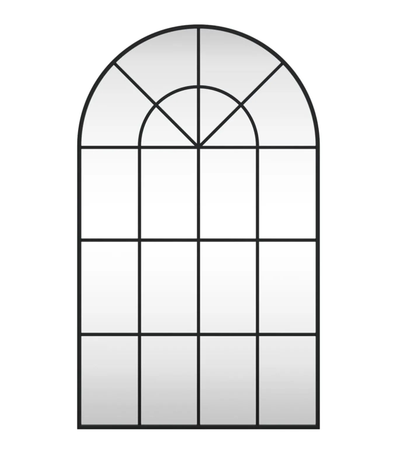 Wandspiegel boog 60x100 cm ijzer zwart