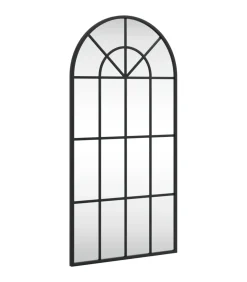 Wandspiegel boog 40x80 cm ijzer zwart