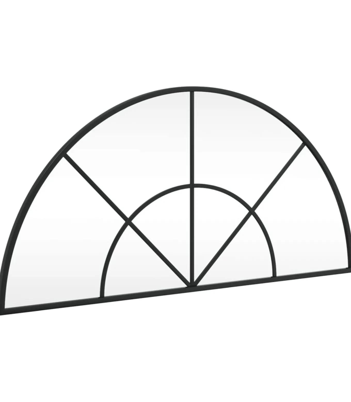 Wandspiegel boog 80x40 cm ijzer zwart