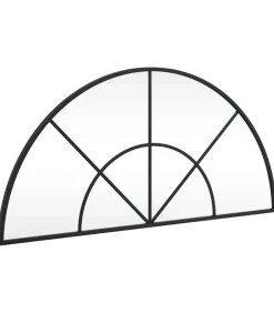 Wandspiegel boog 80x40 cm ijzer zwart