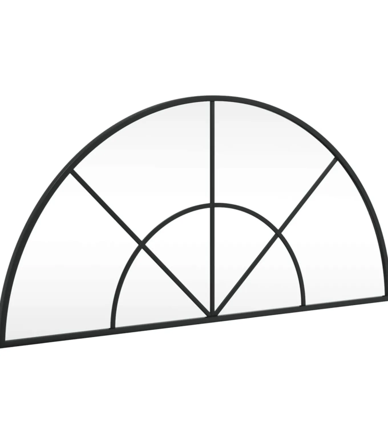 Wandspiegel boog 80x40 cm ijzer zwart