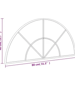 Wandspiegel boog 80x40 cm ijzer zwart