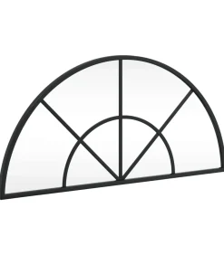 Wandspiegel boog 60x30 cm ijzer zwart
