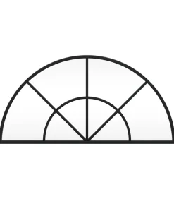 Wandspiegel boog 60x30 cm ijzer zwart