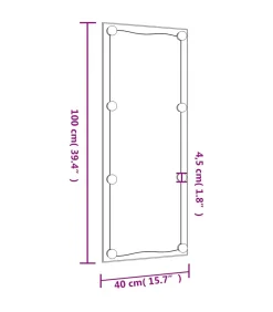 Wandspiegel met LED's rechthoekig 40x100 cm glas