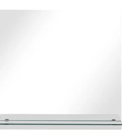 Wandspiegel met schap 40x40 cm gehard glas