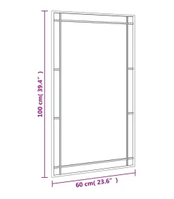 Wandspiegel rechthoekig 60x100 cm ijzer zwart