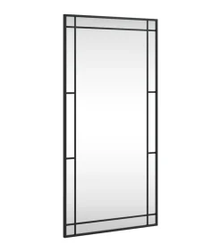Wandspiegel rechthoekig 50x100 cm ijzer zwart