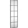 Wandspiegel rechthoekig 30x100 cm ijzer zwart