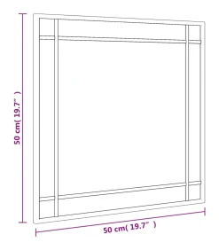 Wandspiegel vierkant 50x50 cm ijzer zwart