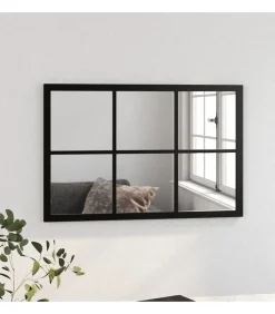 Wandspiegel 60x40 cm metaal zwart