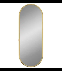 Wandspiegel 40x15 cm ovaal goudkleurig