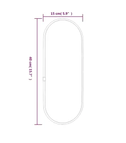 Wandspiegel 40x15 cm ovaal zilverkleurig