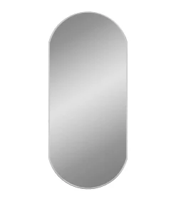 Wandspiegel 90x40 cm ovaal zilverkleurig