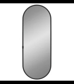 Wandspiegel 40x15 cm ovaal zwart