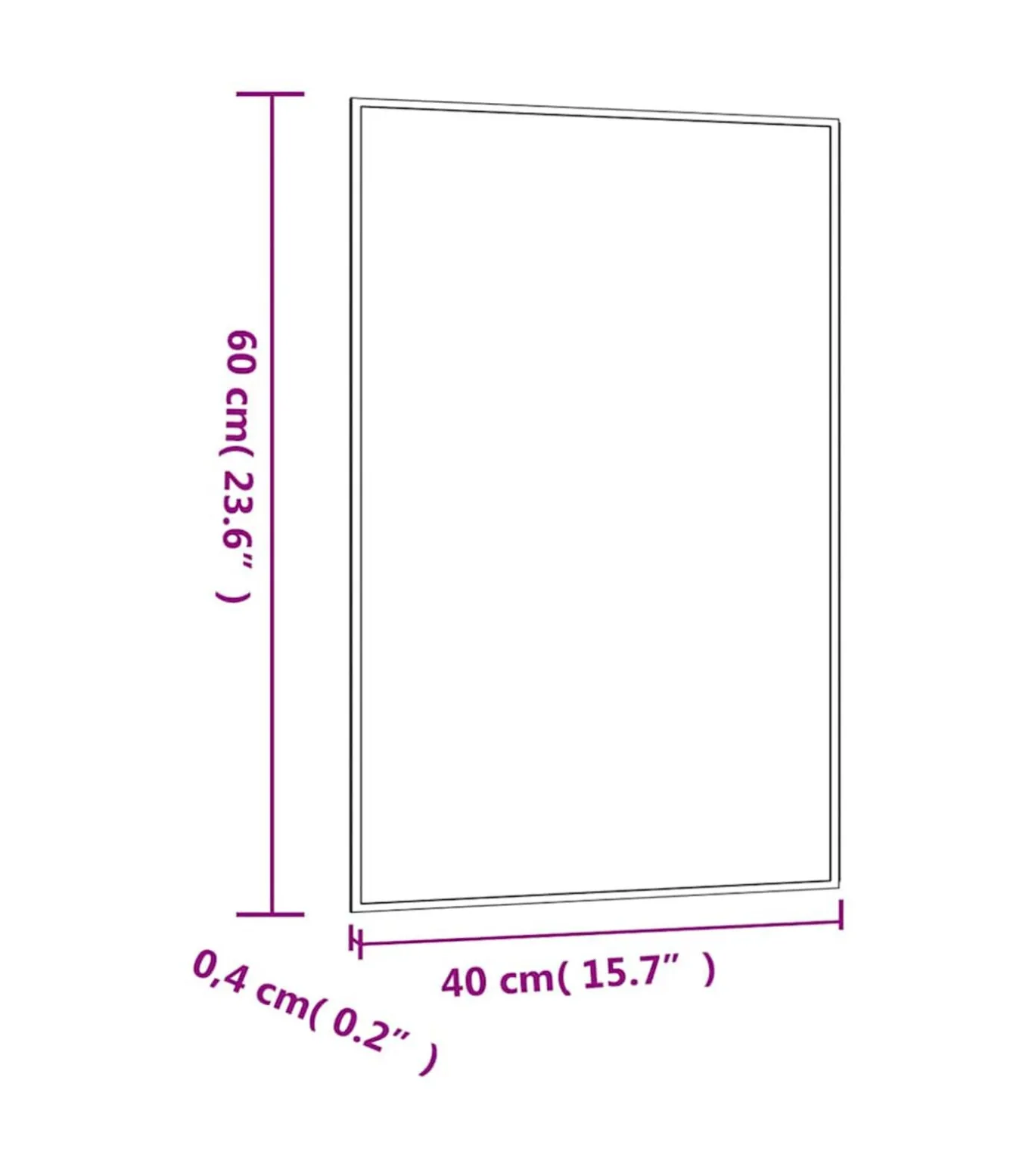 Wandspiegel 40x60 cm rechthoekig glas