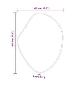 Wandspiegel 60x50 cm zwart