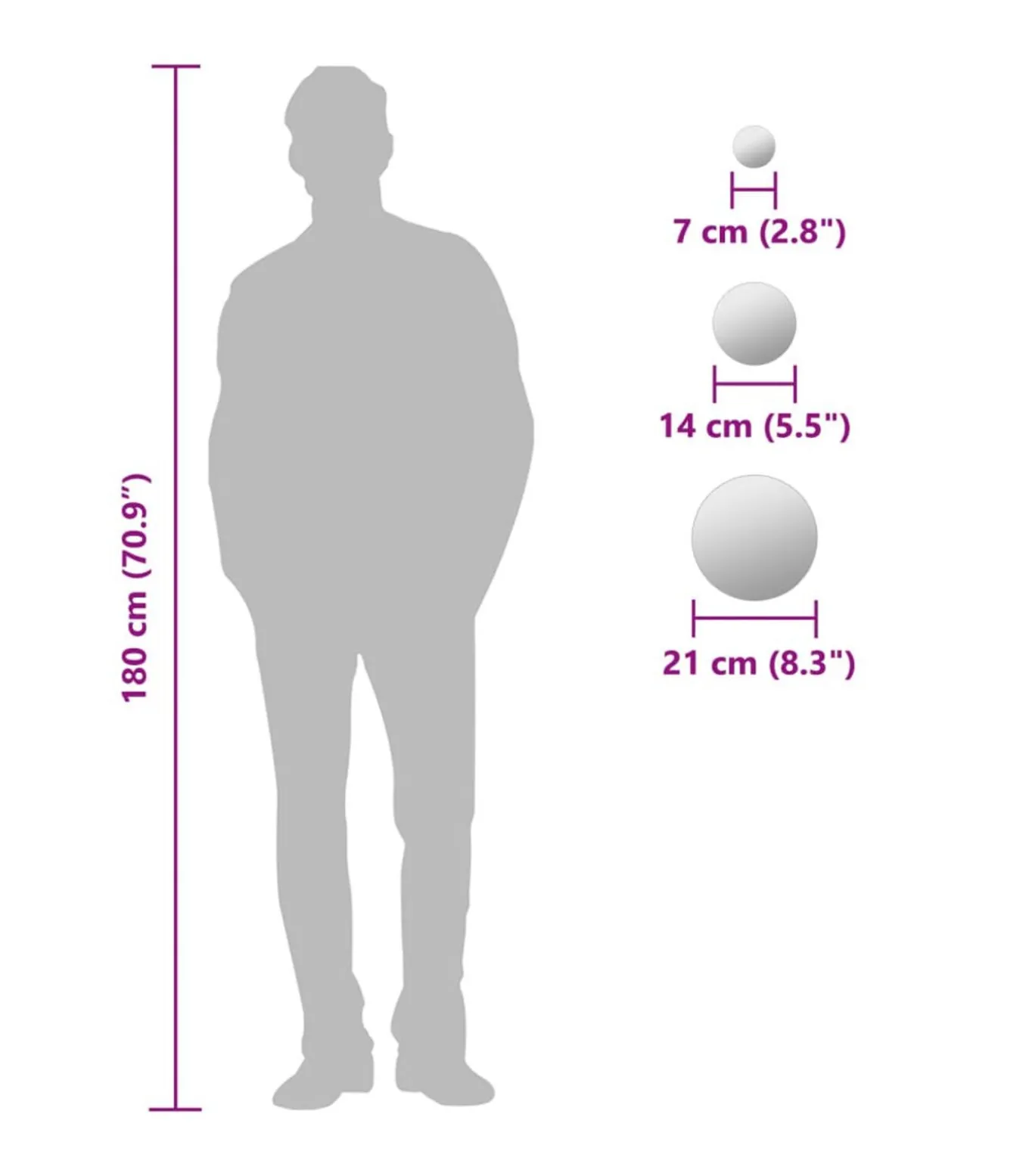 Wandspiegelset rond glas 7-delig