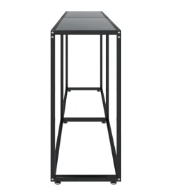 Wandtafel 200x35x75,5 cm gehard glas zwart