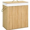 Wasmand met 2 vakken 100 L bamboe