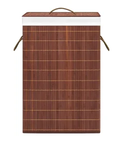 Wasmand met 2 vakken 72 L bamboe bruin