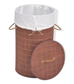 Wasmand rond bamboe bruin