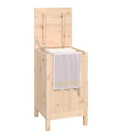 Wasmand 44x44x76 cm massief grenenhout