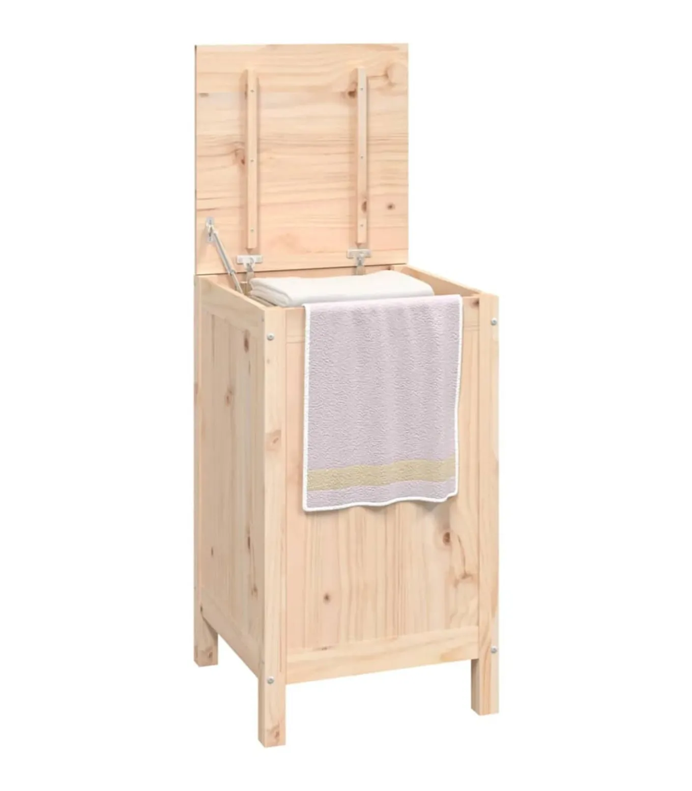 Wasmand 44x44x76 cm massief grenenhout