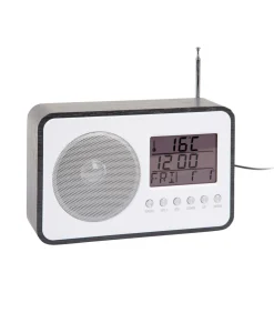Wekker Fm Radio - Zwart - 19.2x6.6x12.5cm