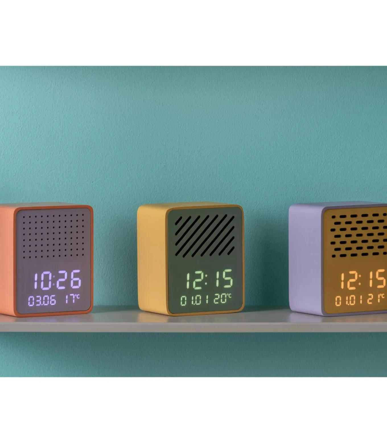 Wekker Funky Vibes - Heldergeel - 9.5x6.5x11.5cm