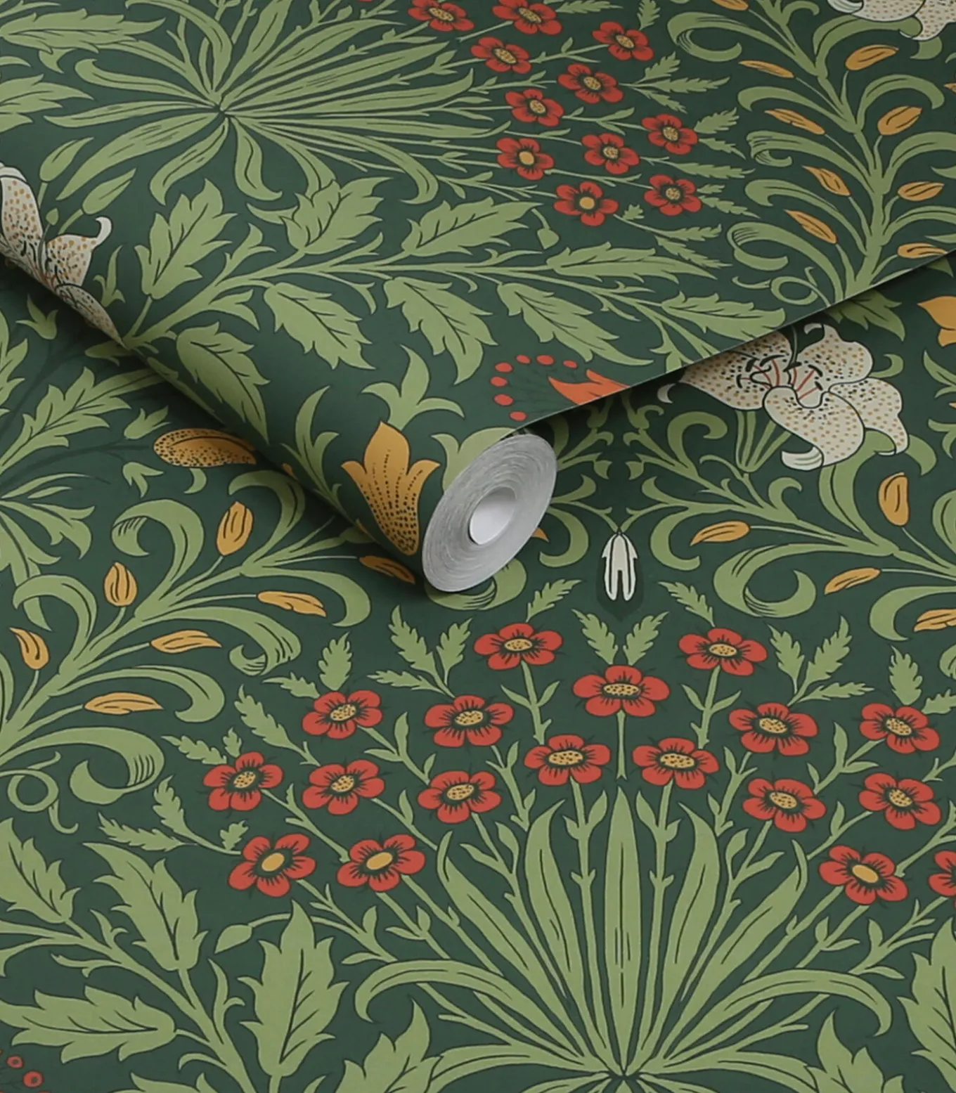 William Morris at Home Vliesbehang - Garden Moss Green - 1000x52